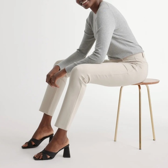 NWT QUINCE Ultra-Stretch Ponte Straight Leg Pants Ecru XS / 26 3741 - Picture 10 of 12
